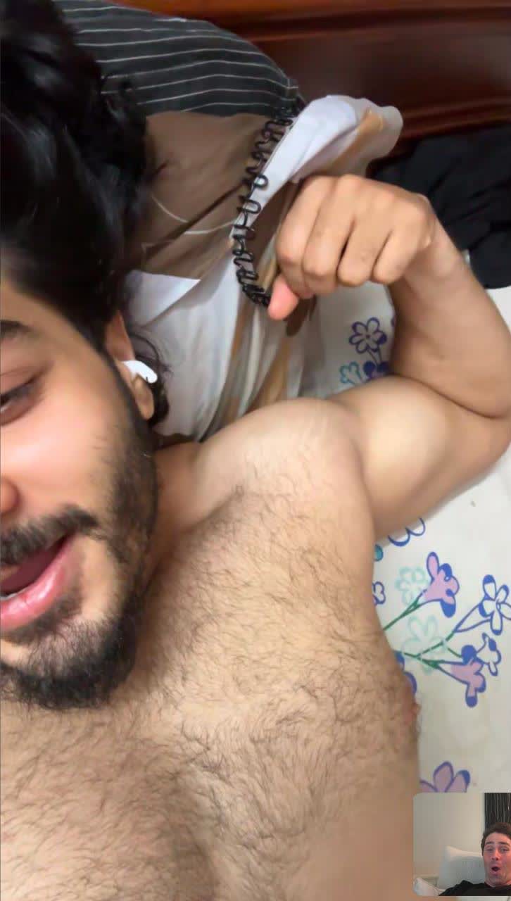 Swayam flexing on a video call